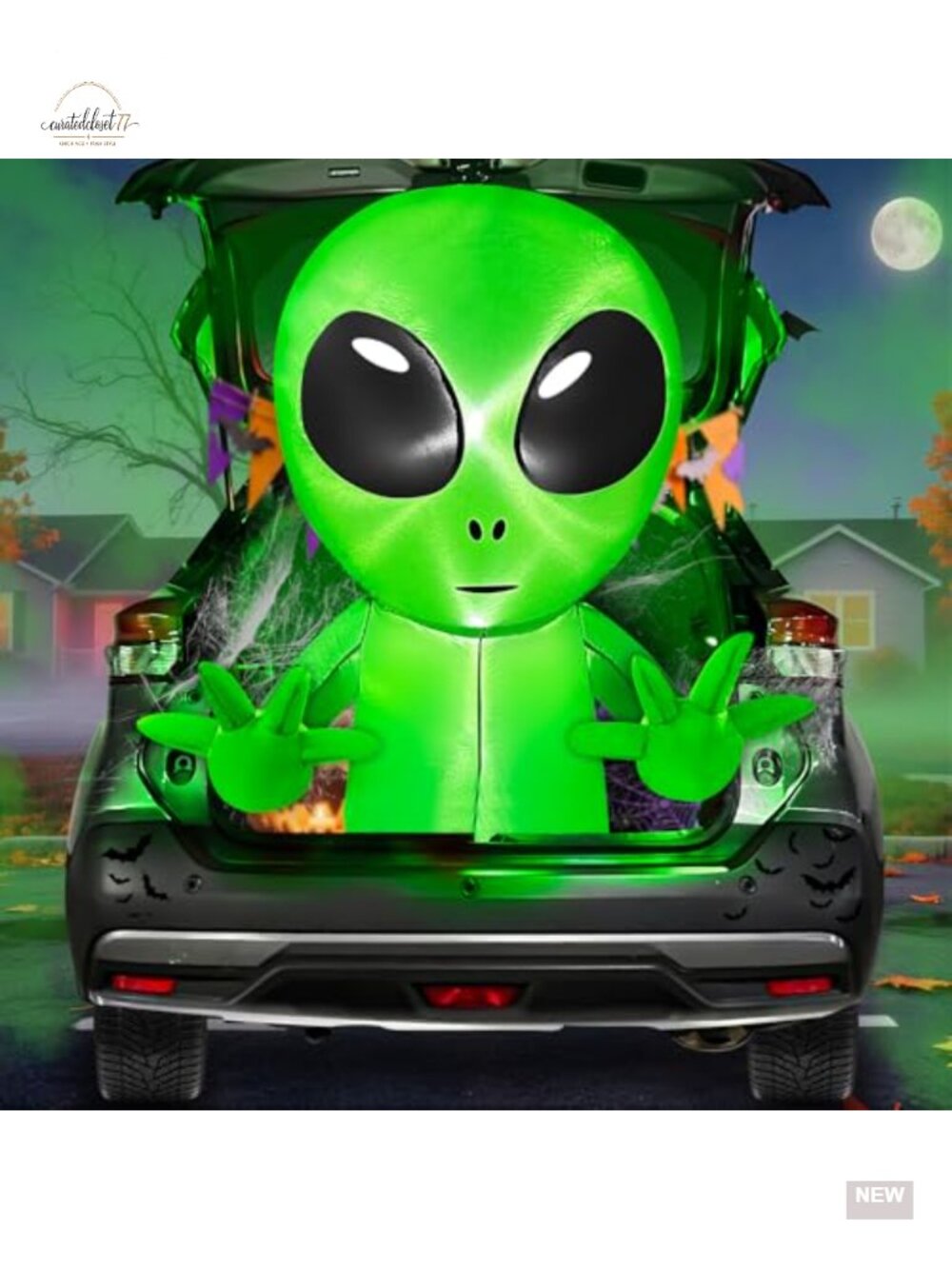 3ft Halloween Inflatable Alien Trunk or Treat Car Decoration